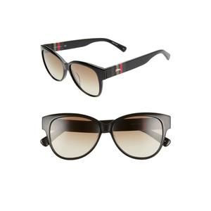 NEW Longchamp LO635S 001 Black Sunglasses 56mm with Grey Lenses & Case